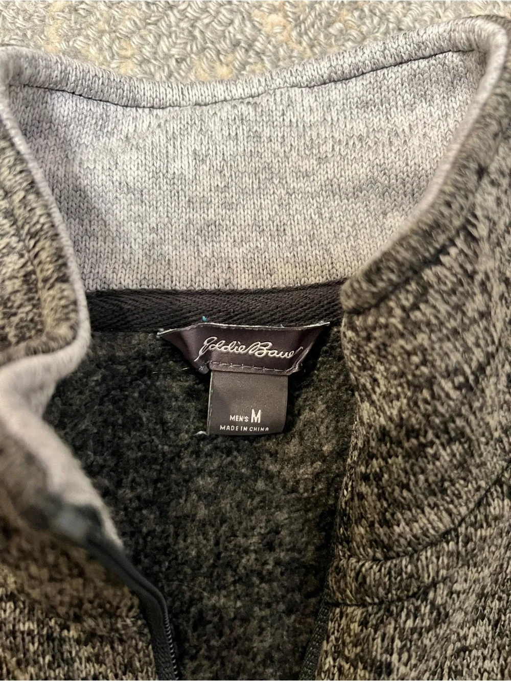 Eddie Bauer Heathered Gray Quarter-Zip Pullover